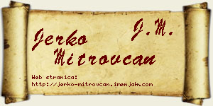 Jerko Mitrovčan vizit kartica